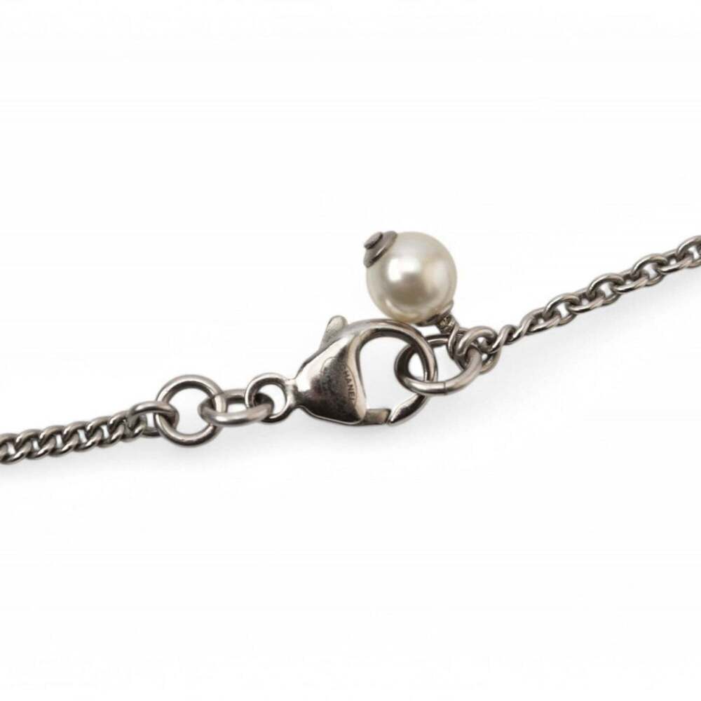CHANEL Authentic Silver Pearl Logo Necklace - Picture 5 of 10